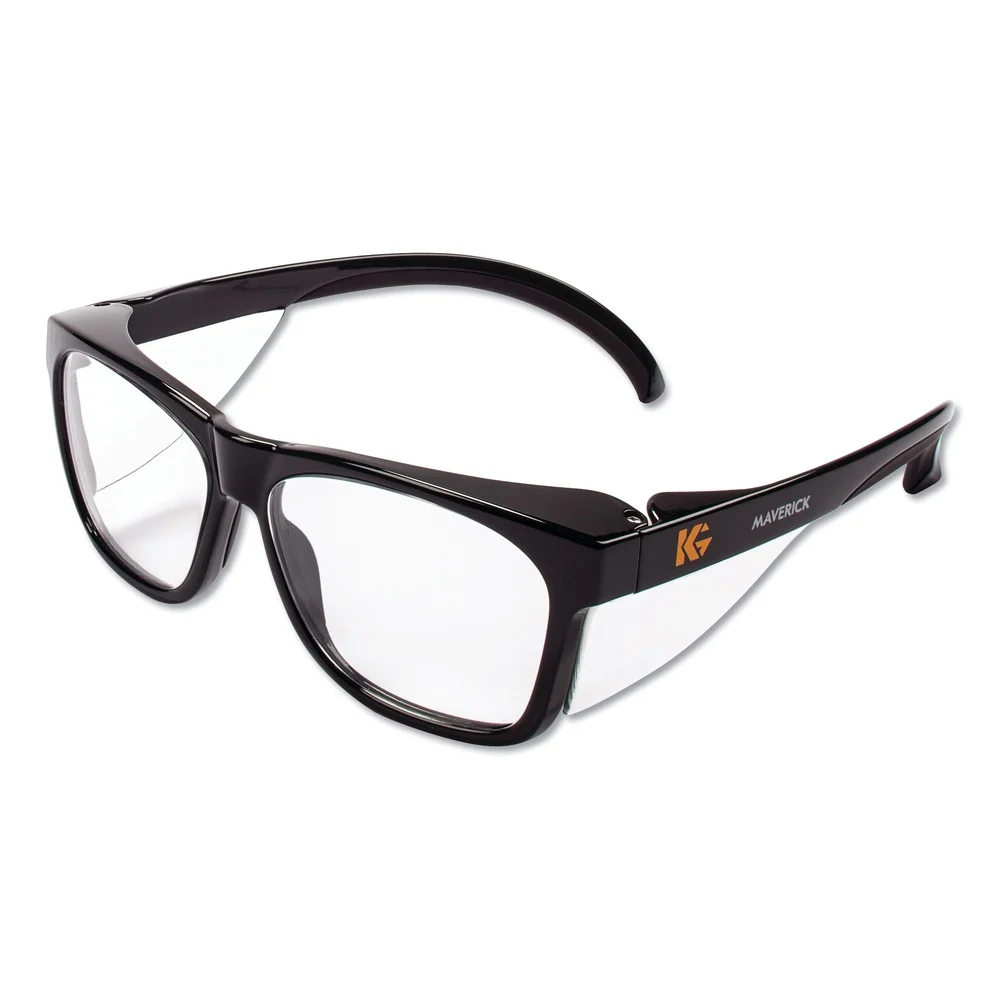 Ansell Maverick Safety Glasses - Black Full Frame, Clear Dual Lens (12/Box)