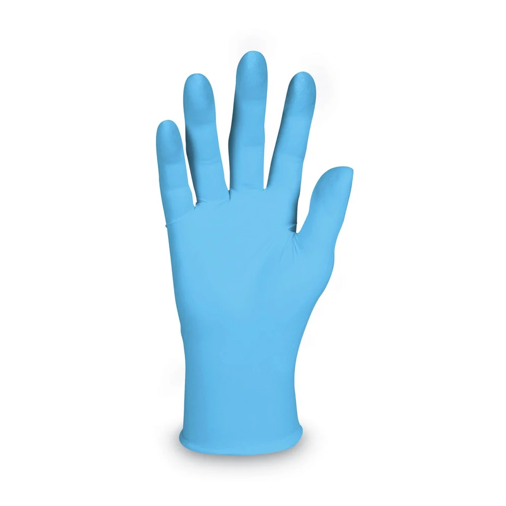 Ansell 4 mil Thick 9.5 in. Long Powder-Free G10 Comfort Plus Blue Nitrile Gloves - Large, Light Blue (100/Box)