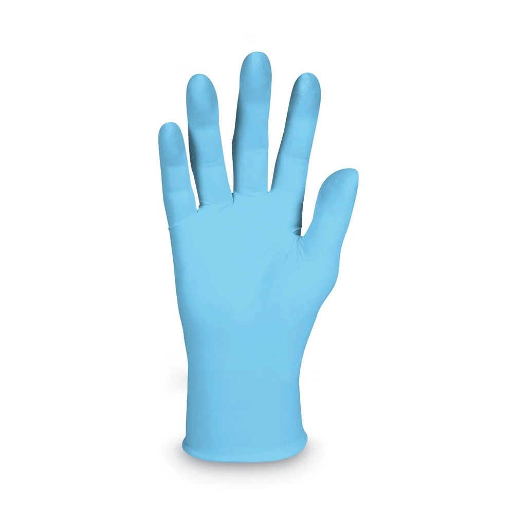 Ansell 4 mil Thick 9.5 in. Long Powder-Free G10 Comfort Plus Blue Nitrile Gloves - Extra Large, Light Blue (100/Box)