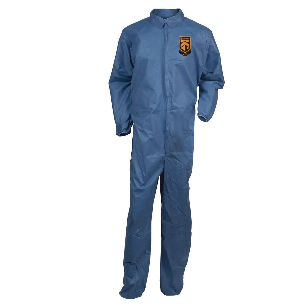 Ansell A20 Zip Front Breathable Particle Protection Coveralls - 3X-Large, Blue (20/Carton)