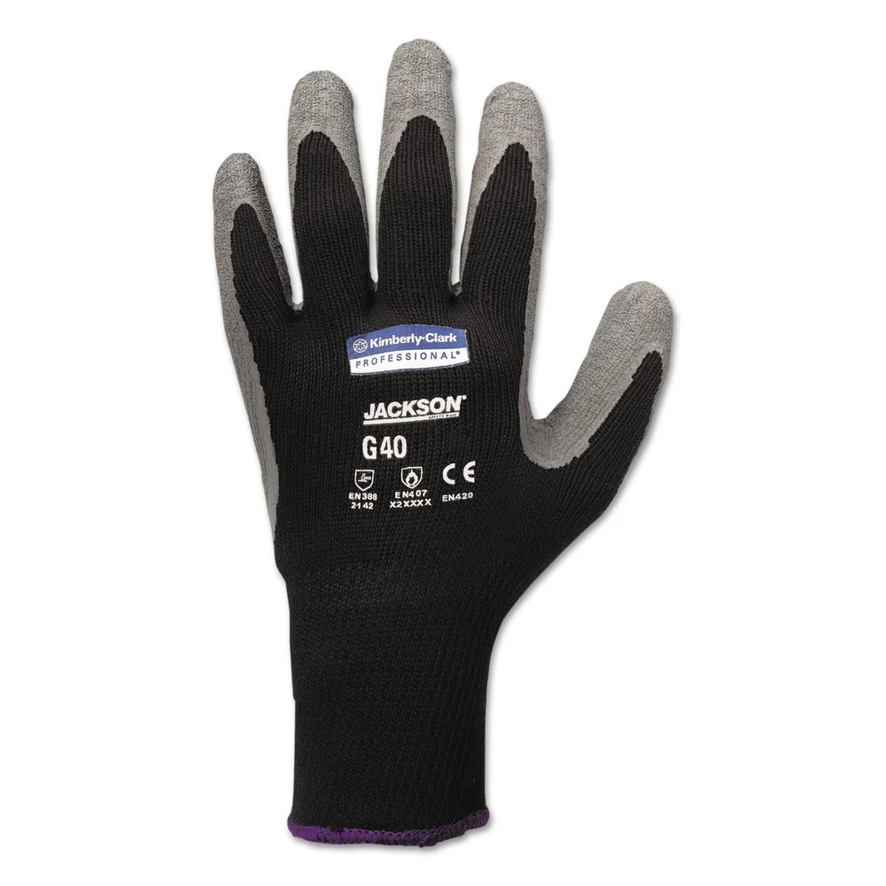 Ansell 10.63 in. G40 Latex Coated Gloves- 2X-Large, Gray/Black (12 Pairs/Pack)