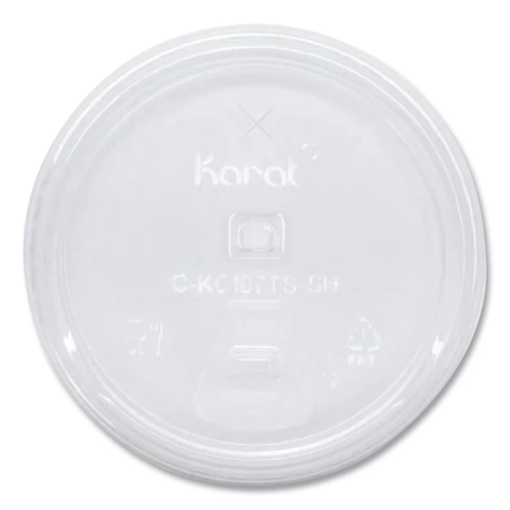 Karat C-KC107TS-SH Strawless Sipper Plastic PET Lids Fits 32 oz. Cold Cups - Clear (1000/Carton)