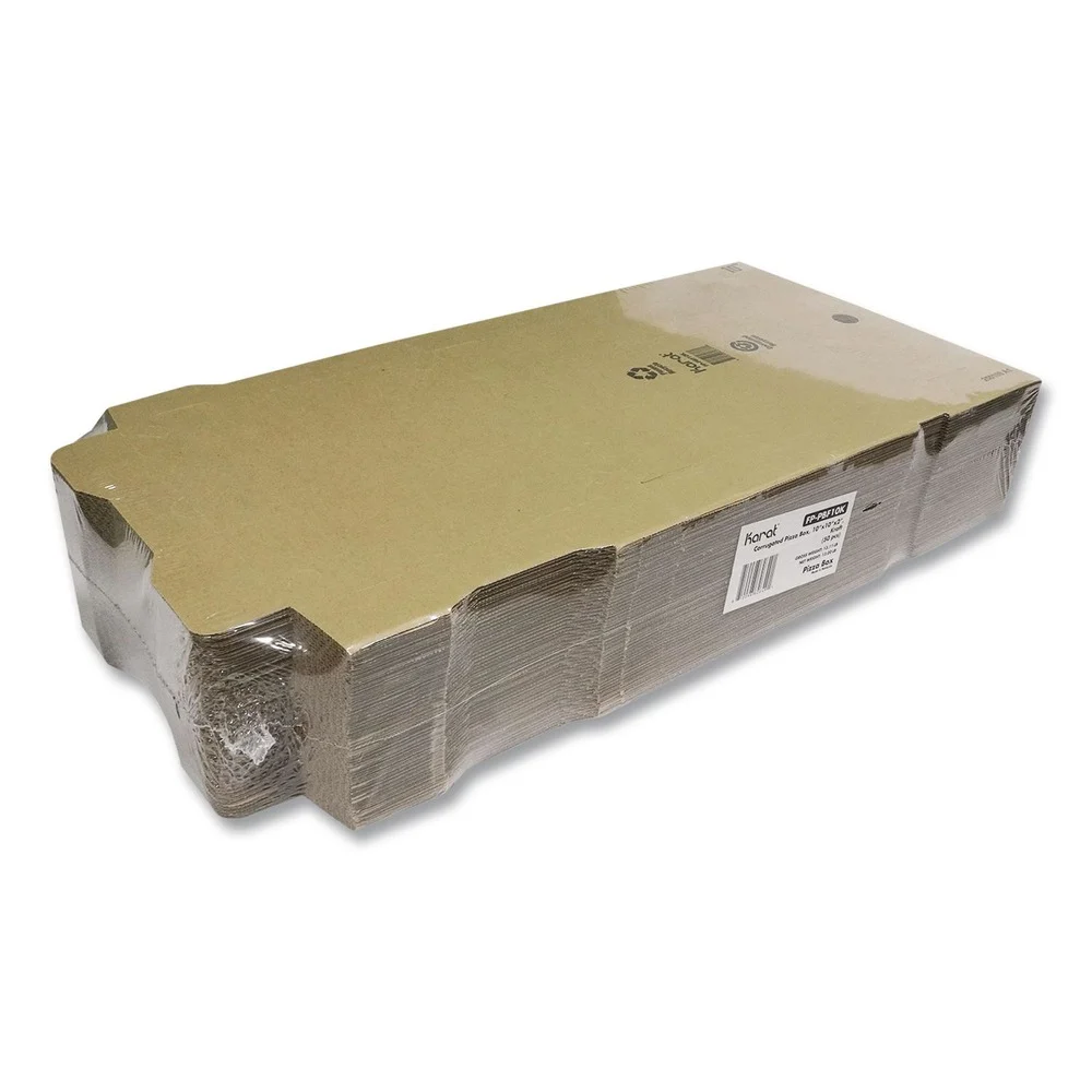 Karat 10 in. x 10 in. x 2 in. Corrugated Pizza Box - Kraft (50/Carton)