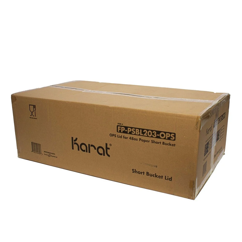 Karat Plastic Lid for 48 oz. Food Bucket - Clear (270/Carton)