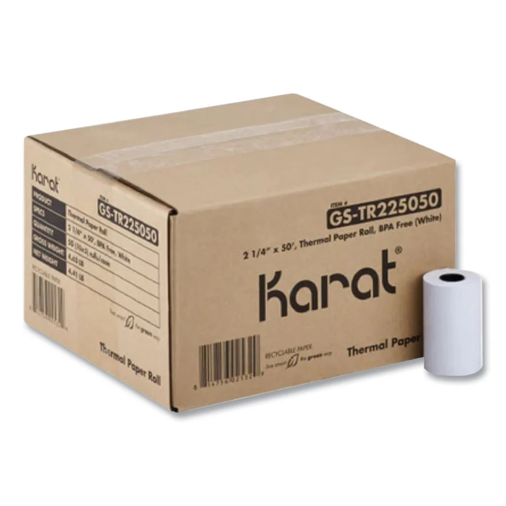 Karat 2.25 in. x 50 ft. Thermal Paper Rolls - White (50/Carton)