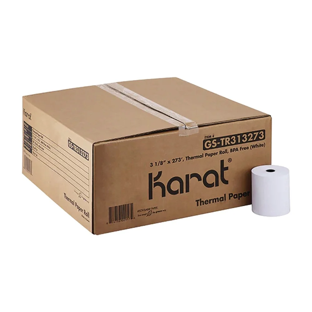 Karat 3.13 in. x 273 ft. Thermal Paper Rolls - White (50/Carton)