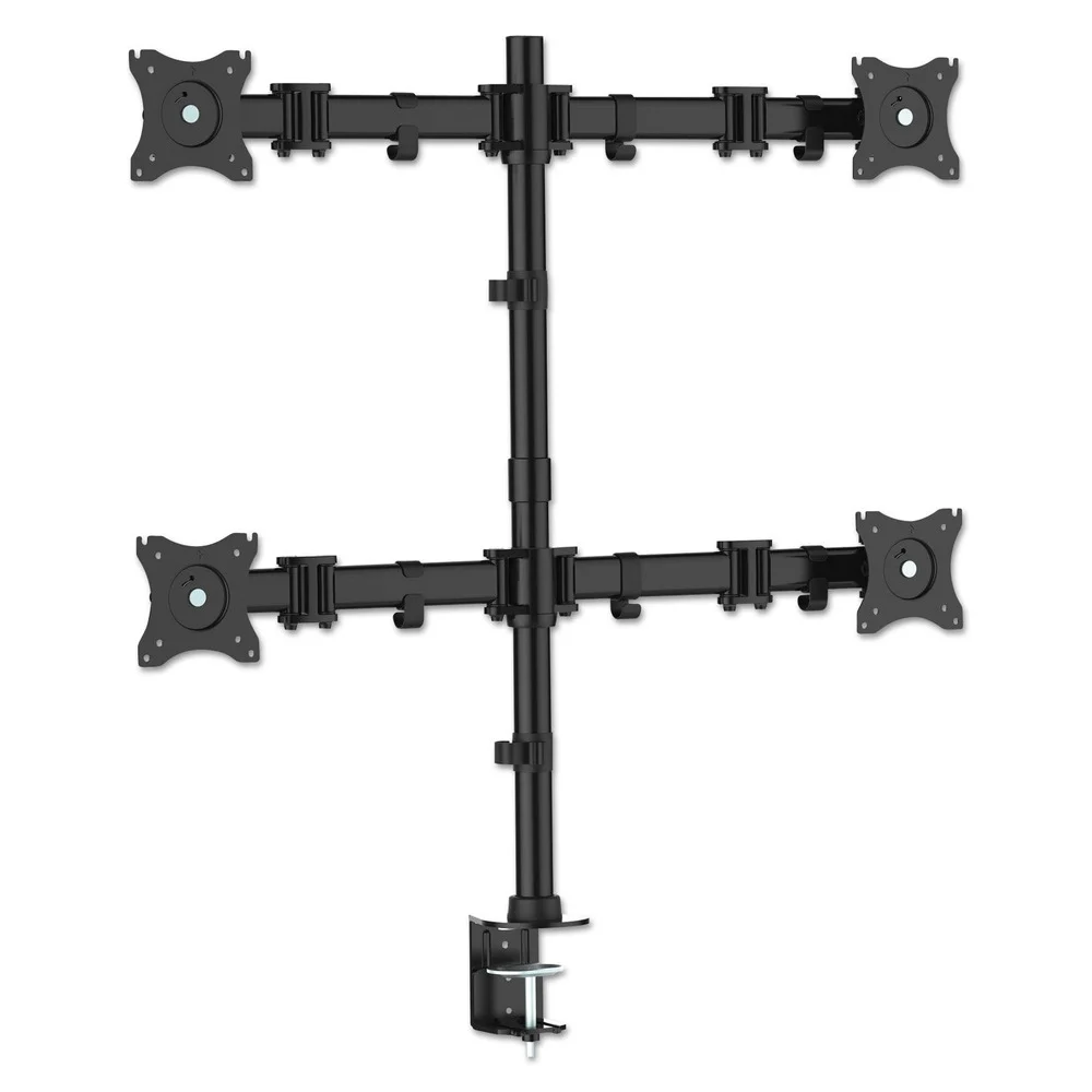 Kantek 18 lbs. Capacity Articulating Quad Monitor Arm for 13 in. - 27 in. Monitors - Black
