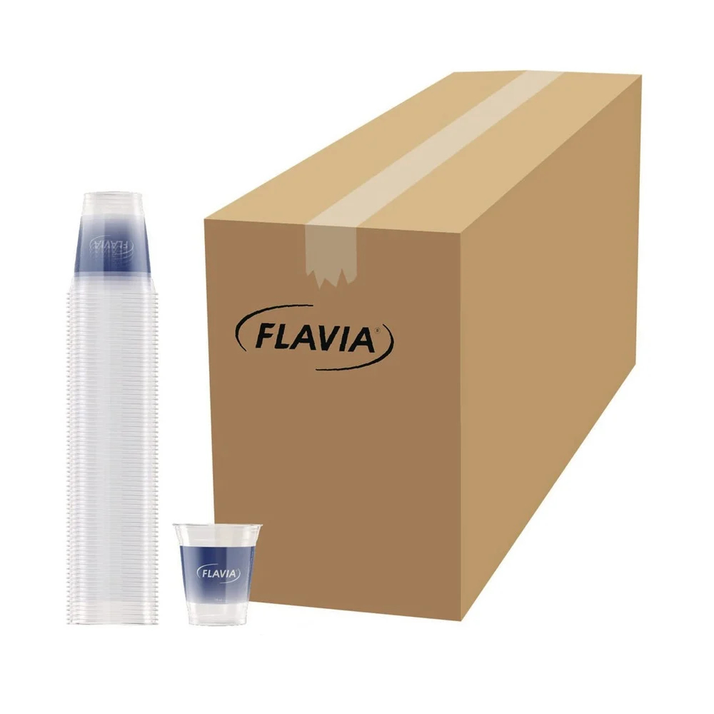 FLAVIA 25200058 12 oz. Blue Band Flavia Logo Cold Cups - Clear/Blue (1000/Carton)