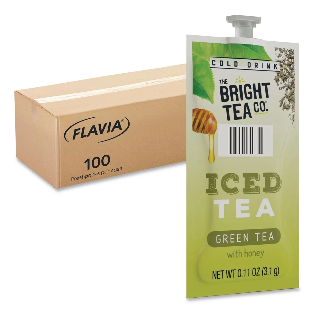 FLAVIA The Bright Tea Co. Tea Freshpack - Iced Green Tea with Honey (100/Carton)