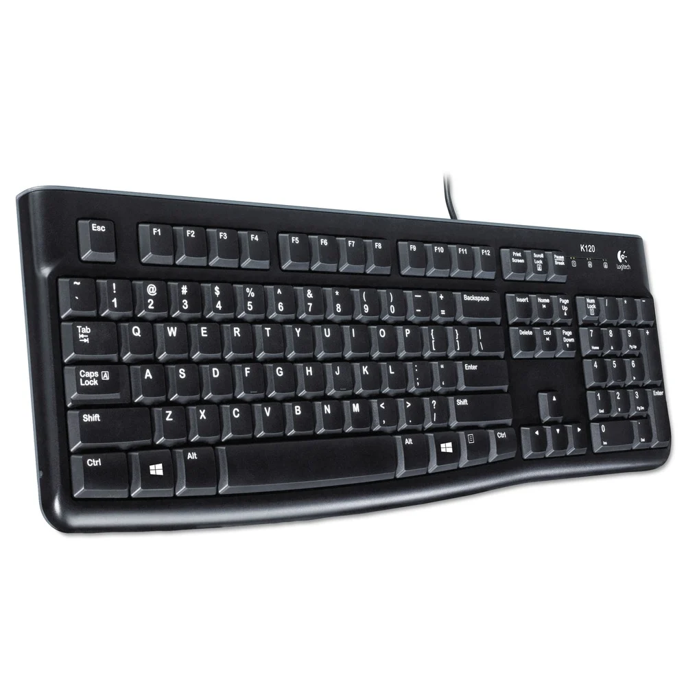 Logitech K120 Ergonomic Desktop Wired Keyboard - Black
