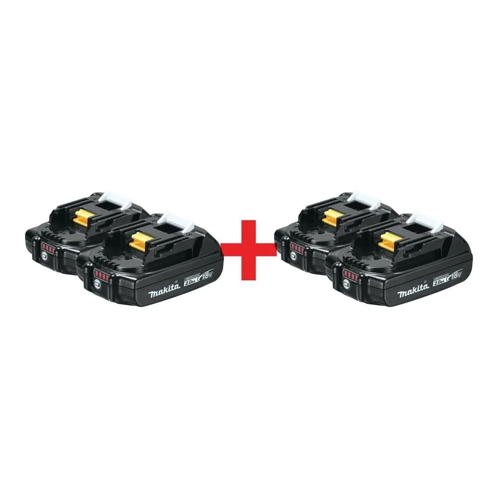 Makita 18V Compact 2.0Ah Battery, 4-Pack