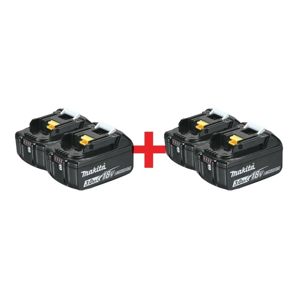 Makita 18V 3.0Ah Battery, 4-Pack