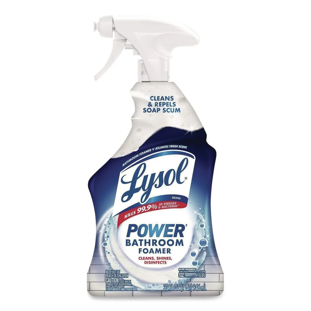 LYSOL Brand 32 oz. Spray Bottle Liquid Disinfectant Power Bathroom Foamer - Atlantic Fresh