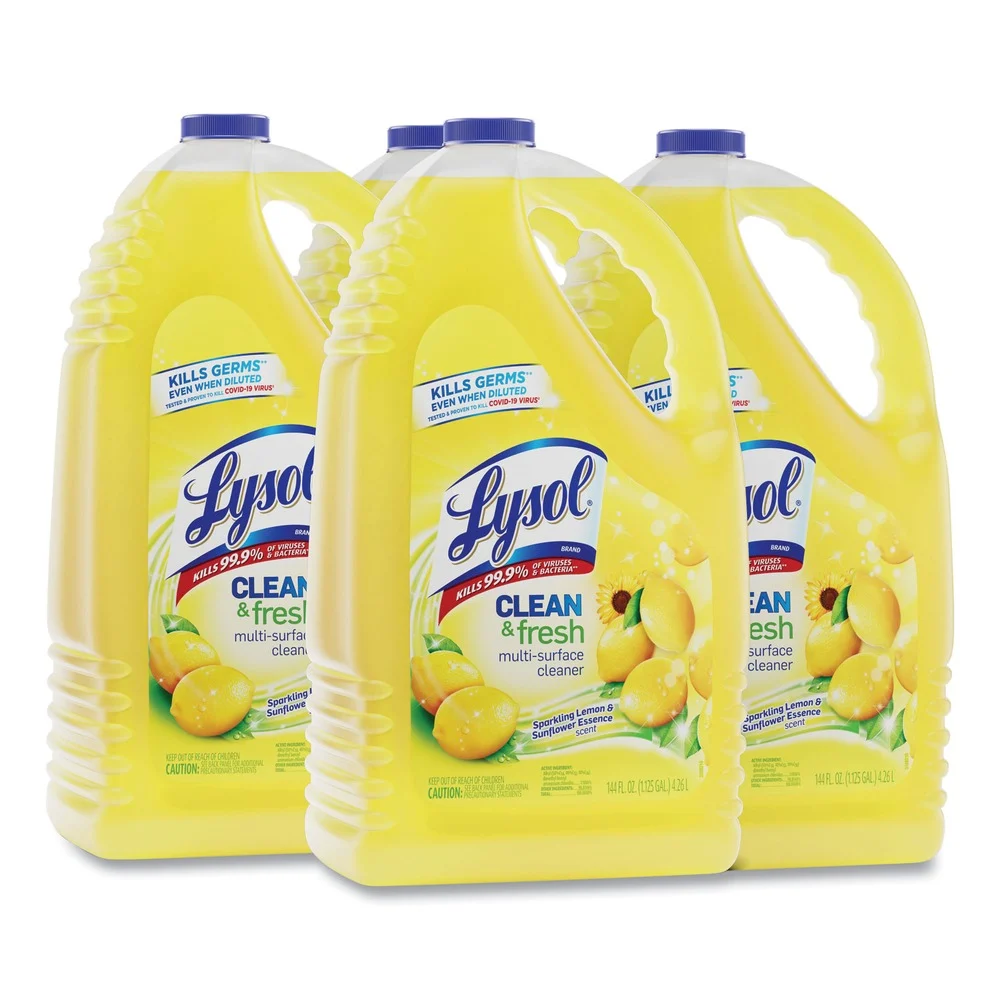LYSOL Brand 36241-77617 144 oz. Bottle Clean and Fresh Multi-Surface Cleaner - Sparkling Lemon and Sunflower Essence (4/Carton)