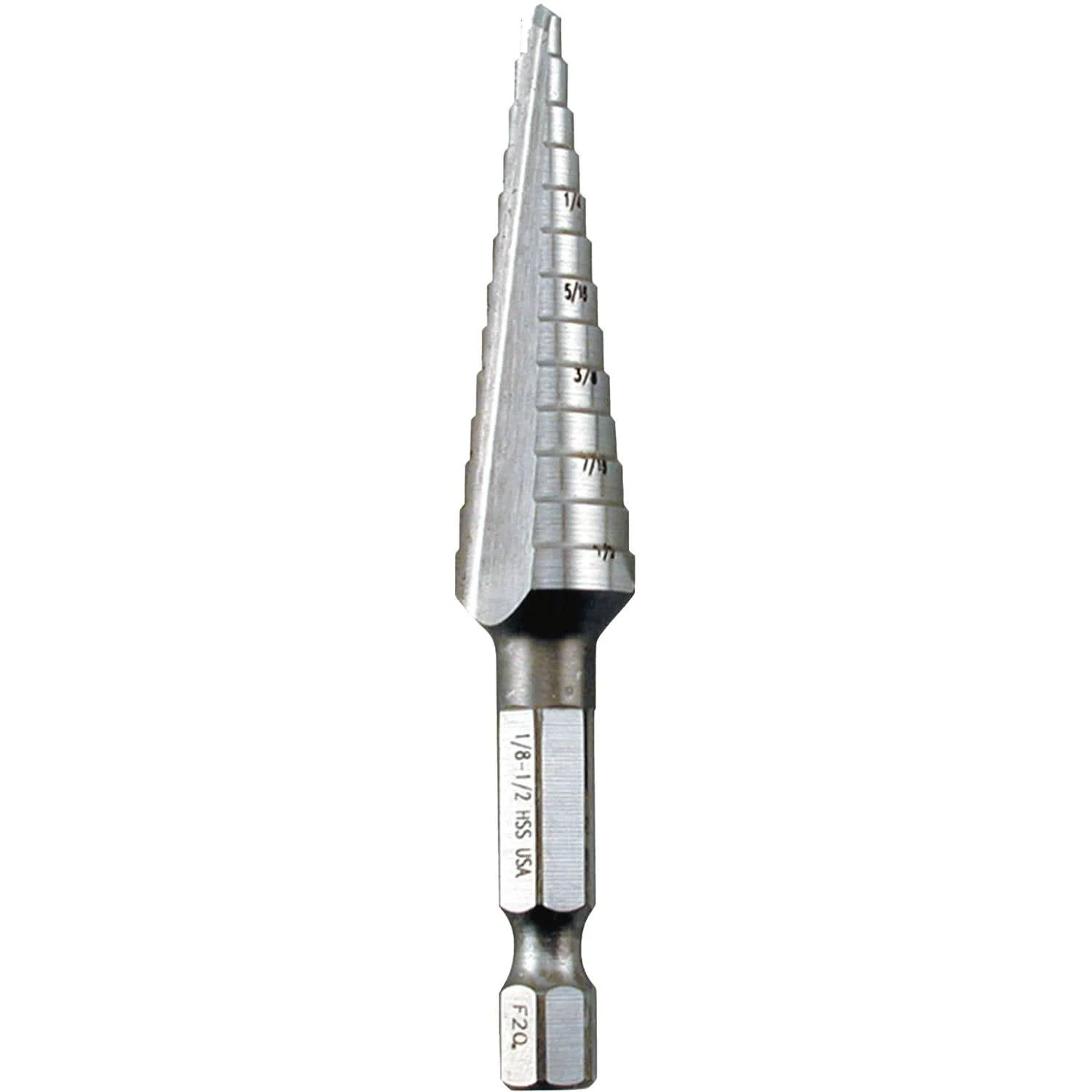 Makita 711492-A 1/8" - 1/2" H.S.S. Step Drill Bit, 1/4" Hex Shank