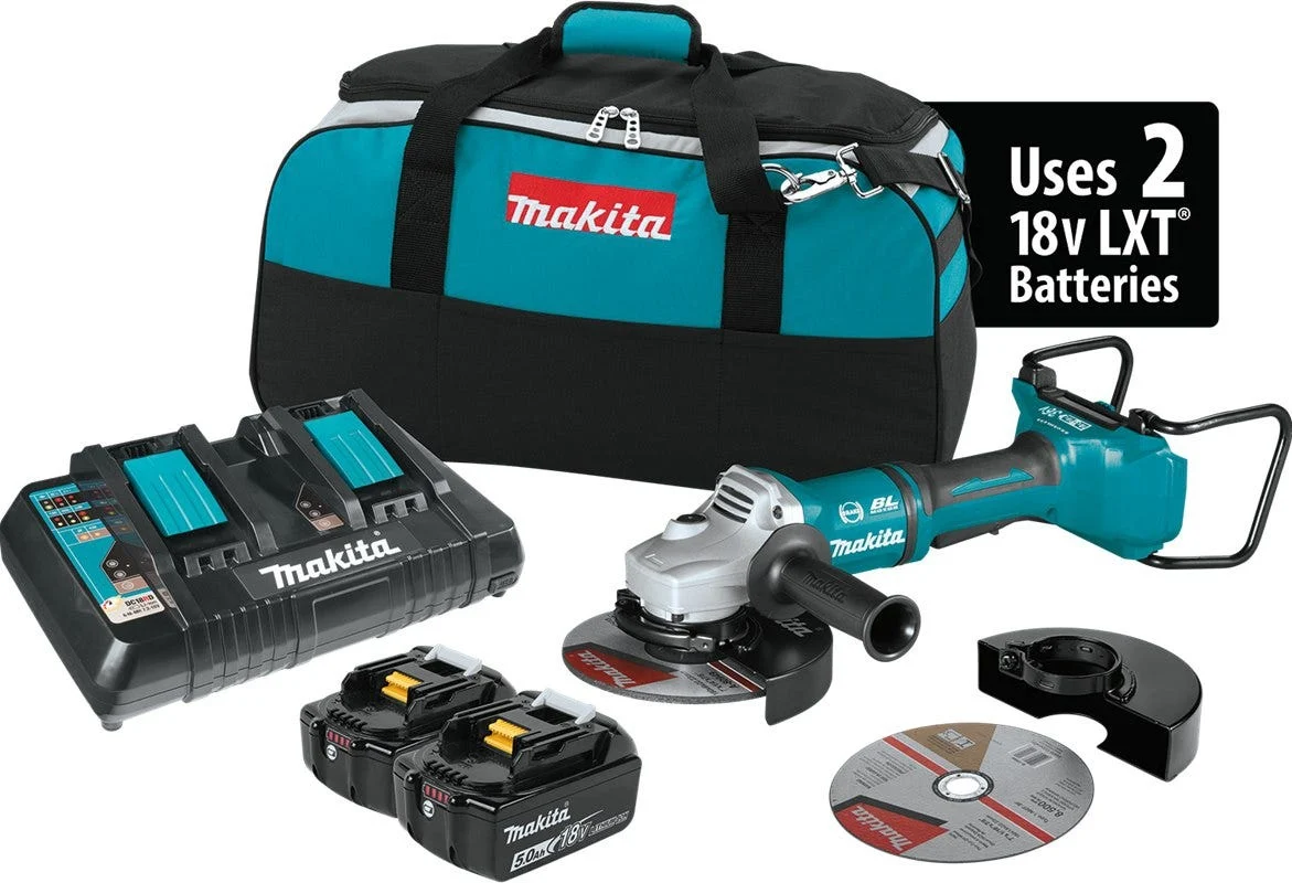 Makita 18V X2 LXT (36V) Brushless Cordless 7" Paddle Switch Cut-Off/Angle Grinder 5.0Ah Kit