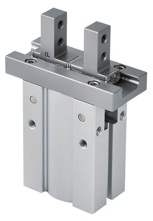 D25 mm 2-Jaw Parallel Double Acting Pneumatic Gripper Long Stroke Standard Through Hole Jaws