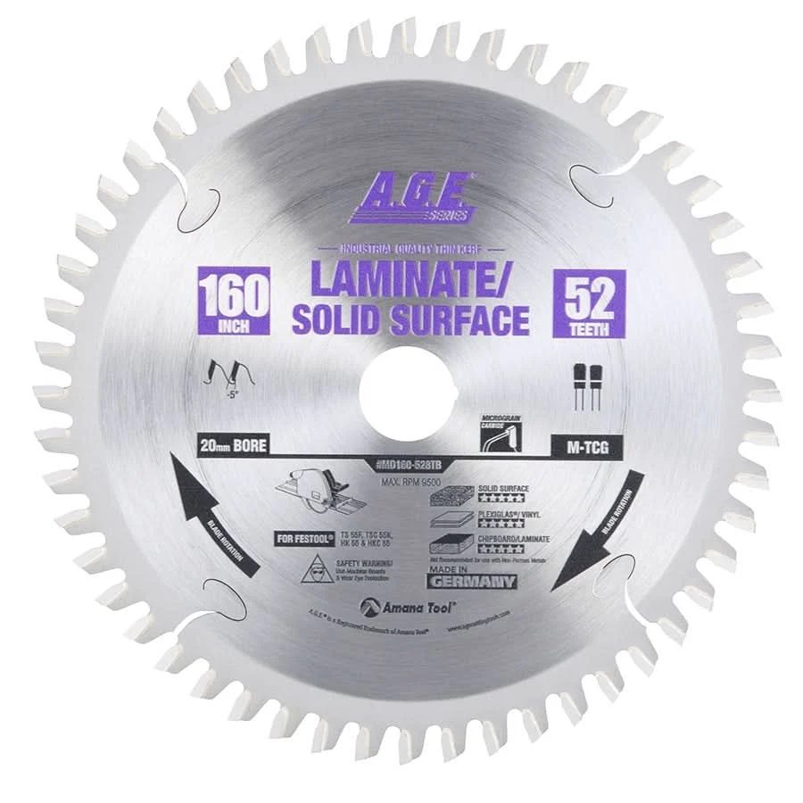 Amana Tools MD168-528TB 168mm x 52T Aluminum/Plastic Circular Saw Blade (Fits Festool TS 60 & SYS 50)