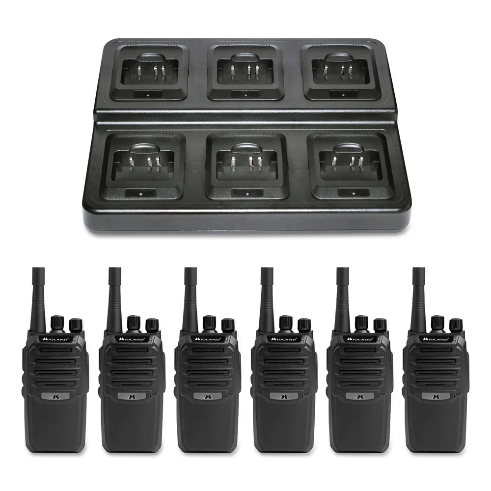 Midland BizTalk 2 Way Radios BR200X6BGC, 6 Radios, 2 W, 16 Channels