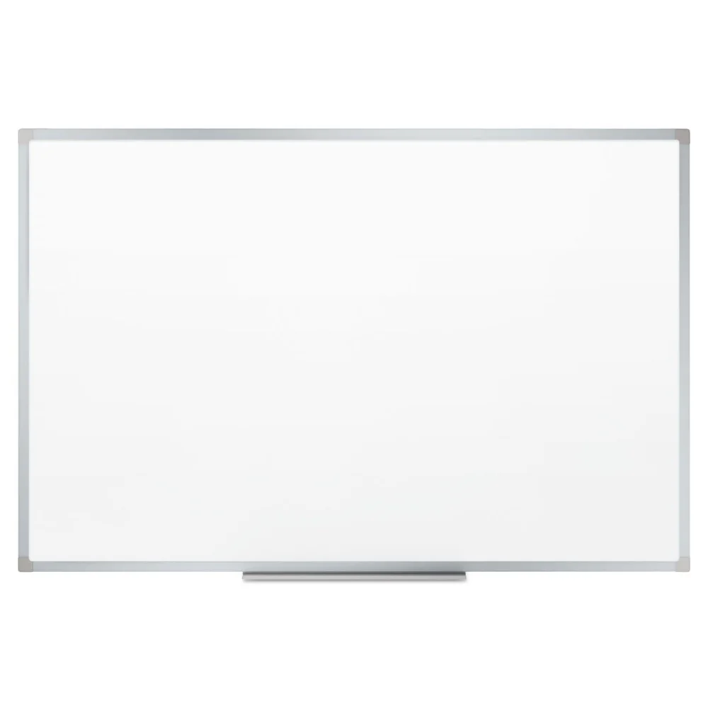 Mead 72 in. x 48 in. Dry Erase Board with Aluminum Frame - Melamine White Surface/Silver Aluminum Frame