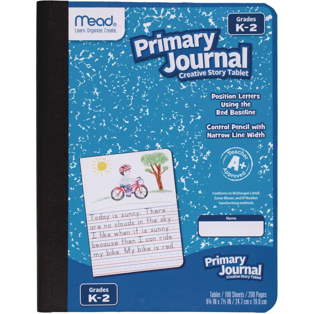 Mead 100 Sheets 9.75 in. x 7.5 in. Primary Journal Half Page Ruled - Blue Marble Cover