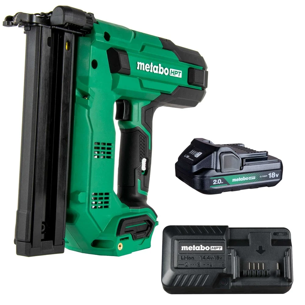 Metabo HPT 18V MultiVolt 18 ga. Cordless 1-1/2 in. Narrow Crown Stapler Kit (2 Ah)