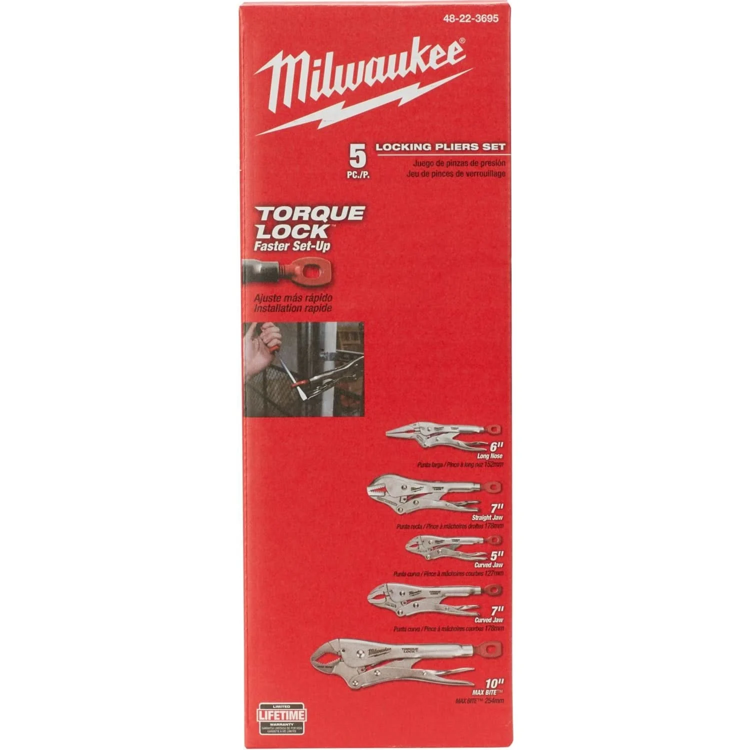 Milwaukee 48-22-3695 5-Piece Torque Lock Pliers Kit