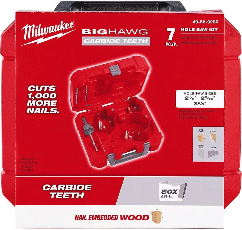 Milwaukee 7-Piece BIG HAWG with Carbide Teeth Kit