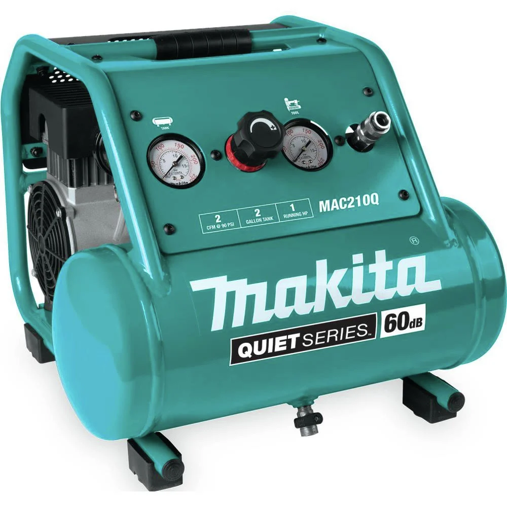 Factory Reconditioned Makita Quiet Series 1 HP 2 Gallon Oil-Free Hand Carry Air Compressor