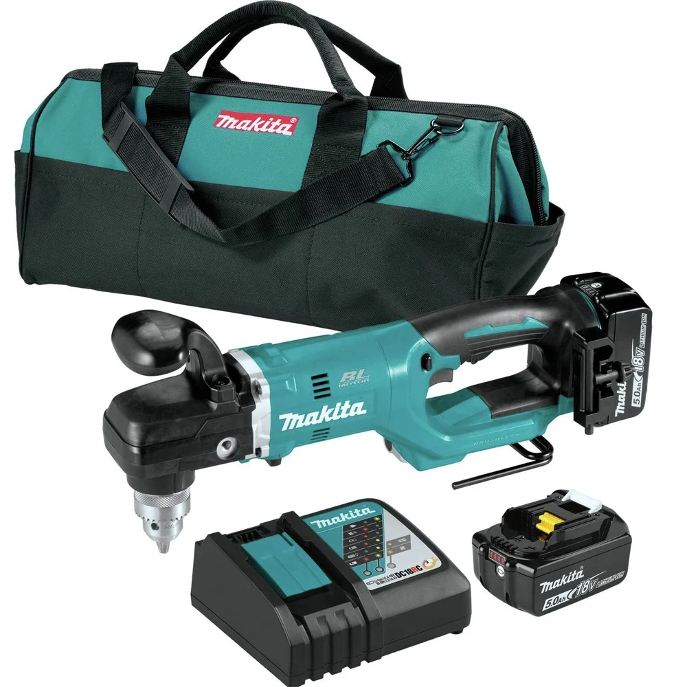 Factory Reconditioned Makita 18V LXT Brushless Lithium‑Ion 1/2 in. Cordless Right Angle Drill Kit (5 Ah)