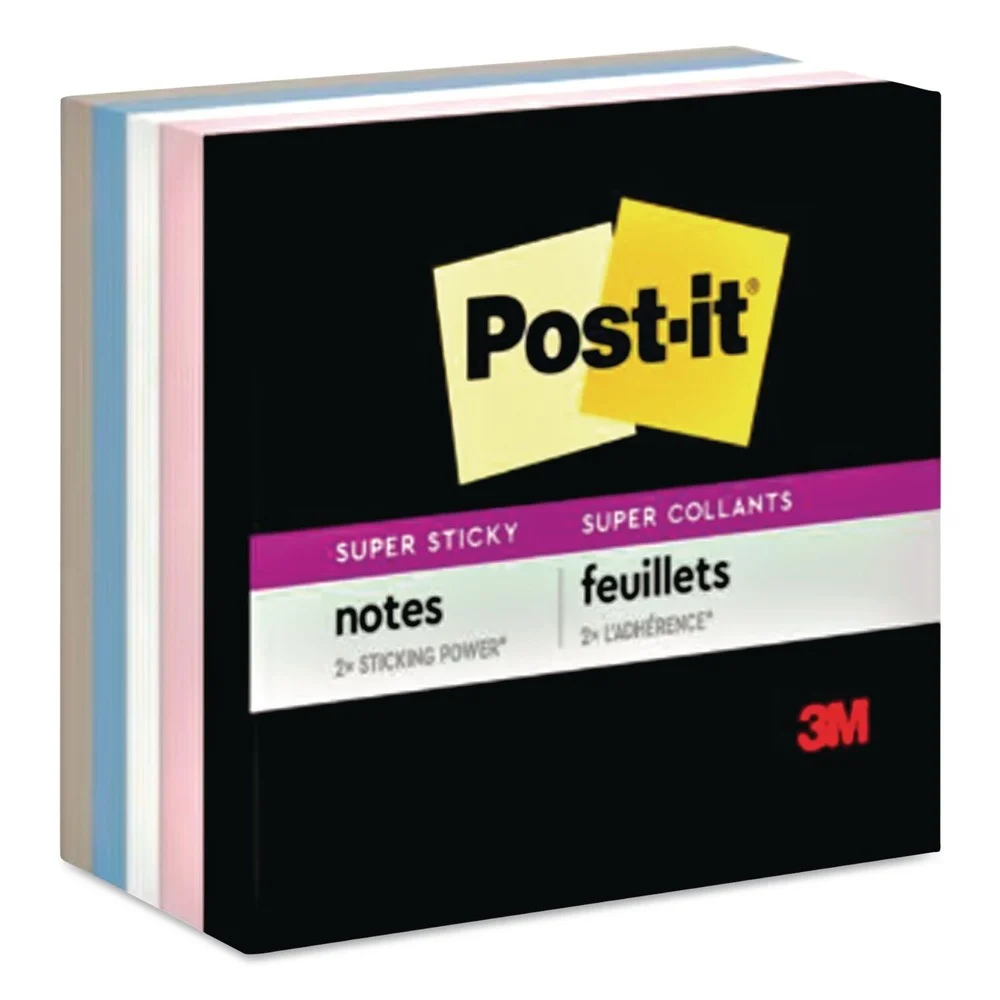 Post-it Notes Super Sticky 3 in. x 3 in. 90-Sheet Pads in Simply Serene Colors