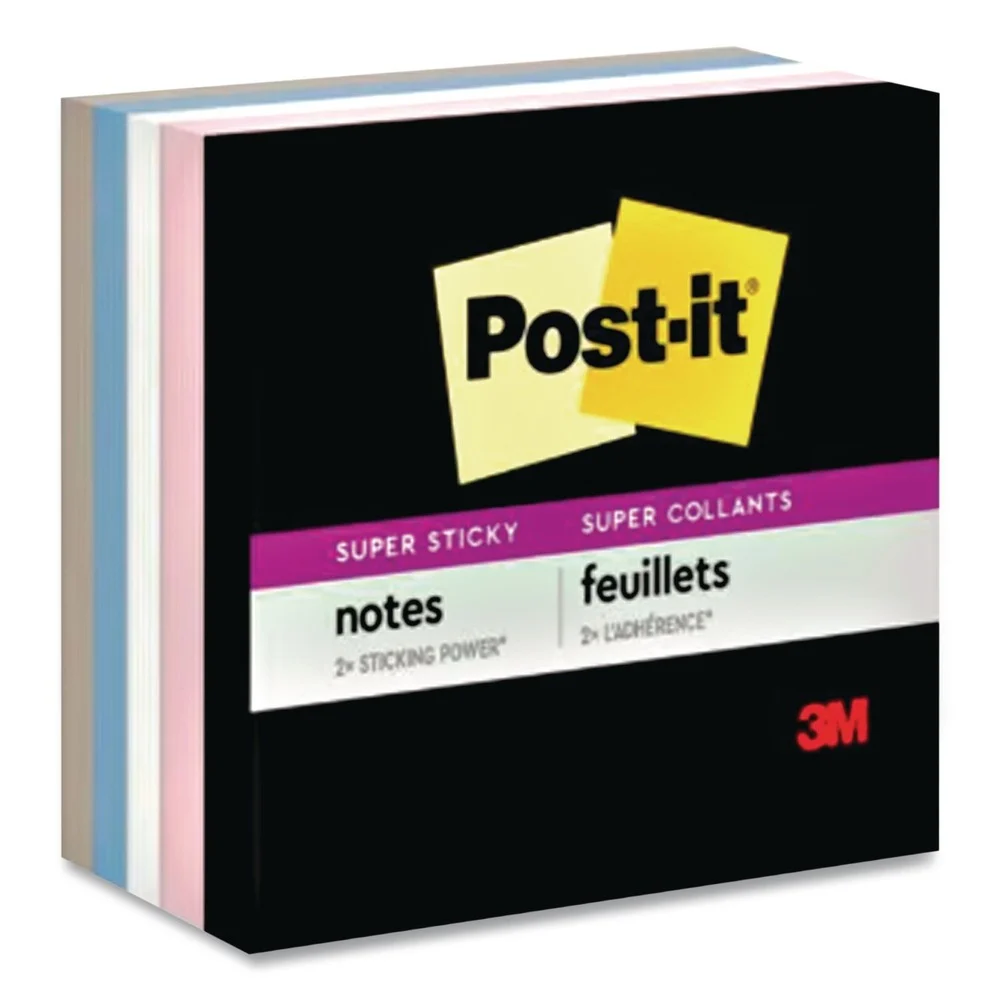 Post-it Notes Super Sticky 3 in. x 3 in. Unruled Pads - Simply Serene Colors (3/Pack)