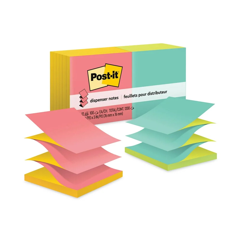 3M 3 in. x 3 in. Original Alternating-Color Pop-up Refill Value Pack - Poptimistic Collection (12/Pack)