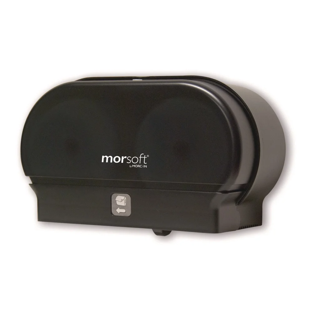 Morcon Paper Valay 11.5 in. x 6.5 in. Plastic Small Core Tissue Dispenser - Black