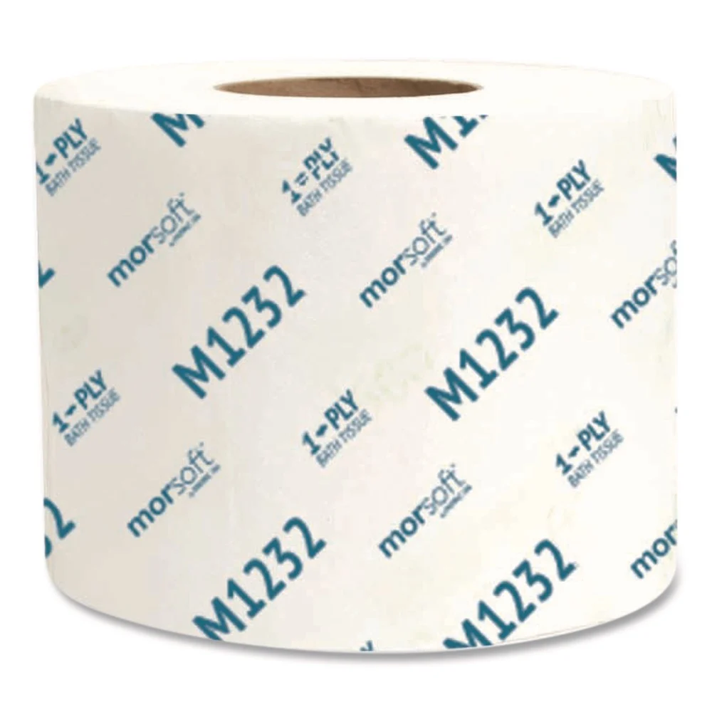 Morcon Paper Morsoft Controlled Bath Tissue, Septic Safe, 1-Ply, White, 1,200 Sheets/Roll, 48 Rolls/Carton