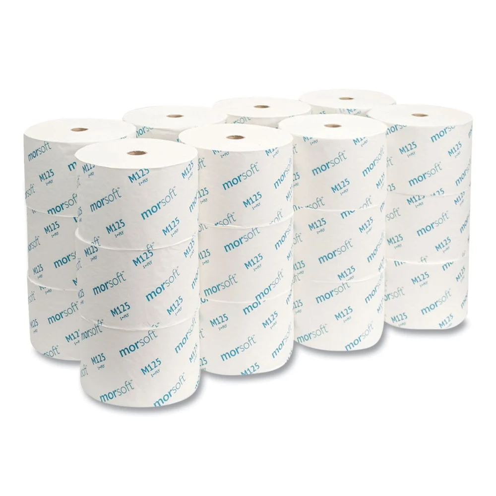 Morcon Paper 1-Ply Small Core Septic-Safe Bath Tissue - White (2500 Sheets/Roll, 24 Rolls/Carton)