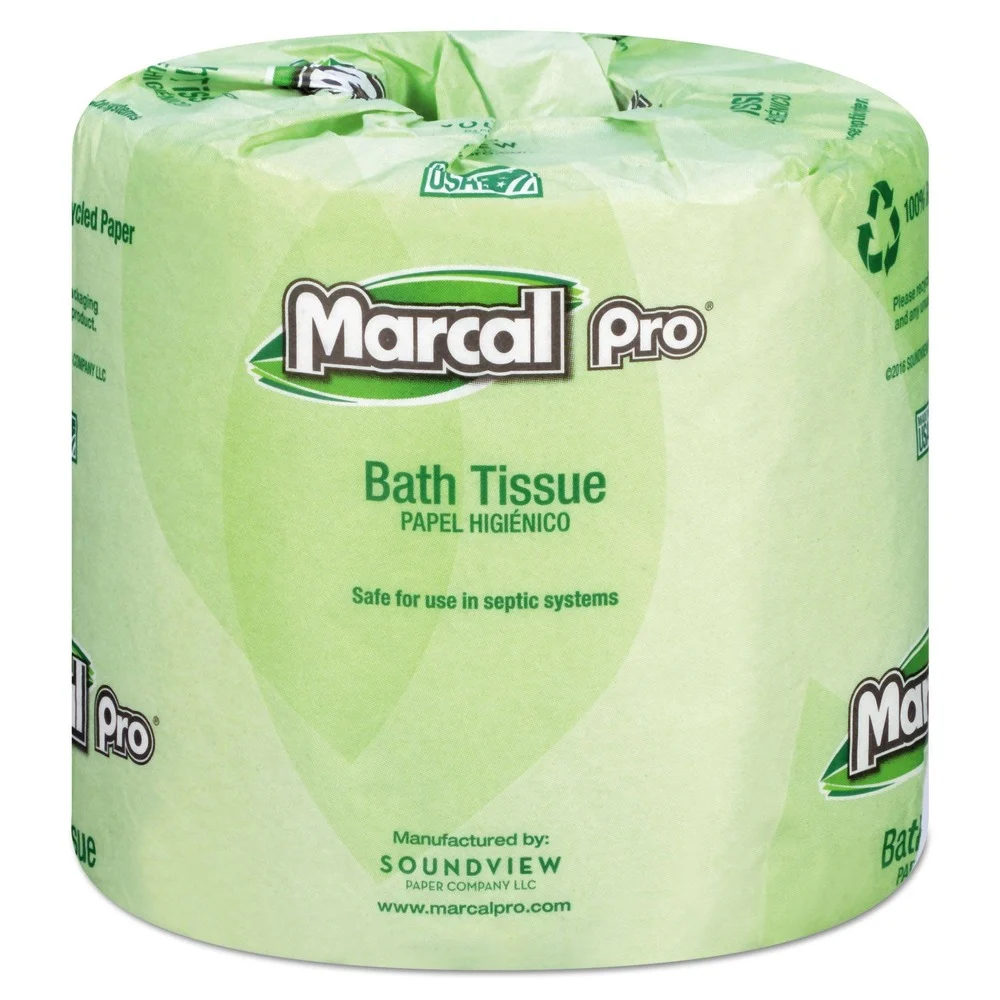 Marcal PRO 100% Recycled Septic Safe 2 Ply Bathroom Tissue - White (48/Carton)
