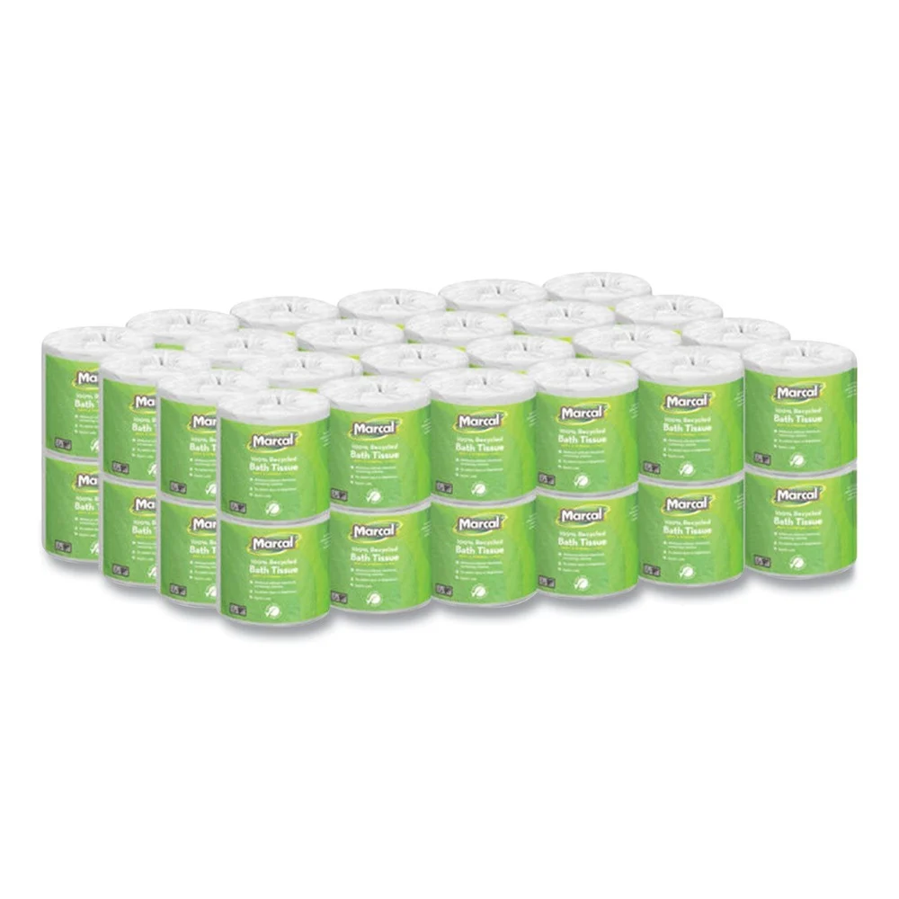 Marcal 2 Ply 100% Recycled Septic Safe Bath Tissues - White (48/Carton)