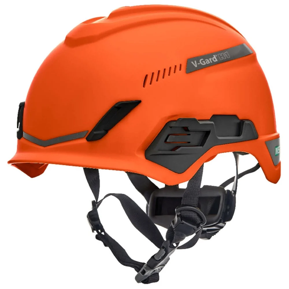 MSA V-Gard H1 Fas-Trac III Pivot Trivent ANSI EN12492 Safety Helmet -  Orange