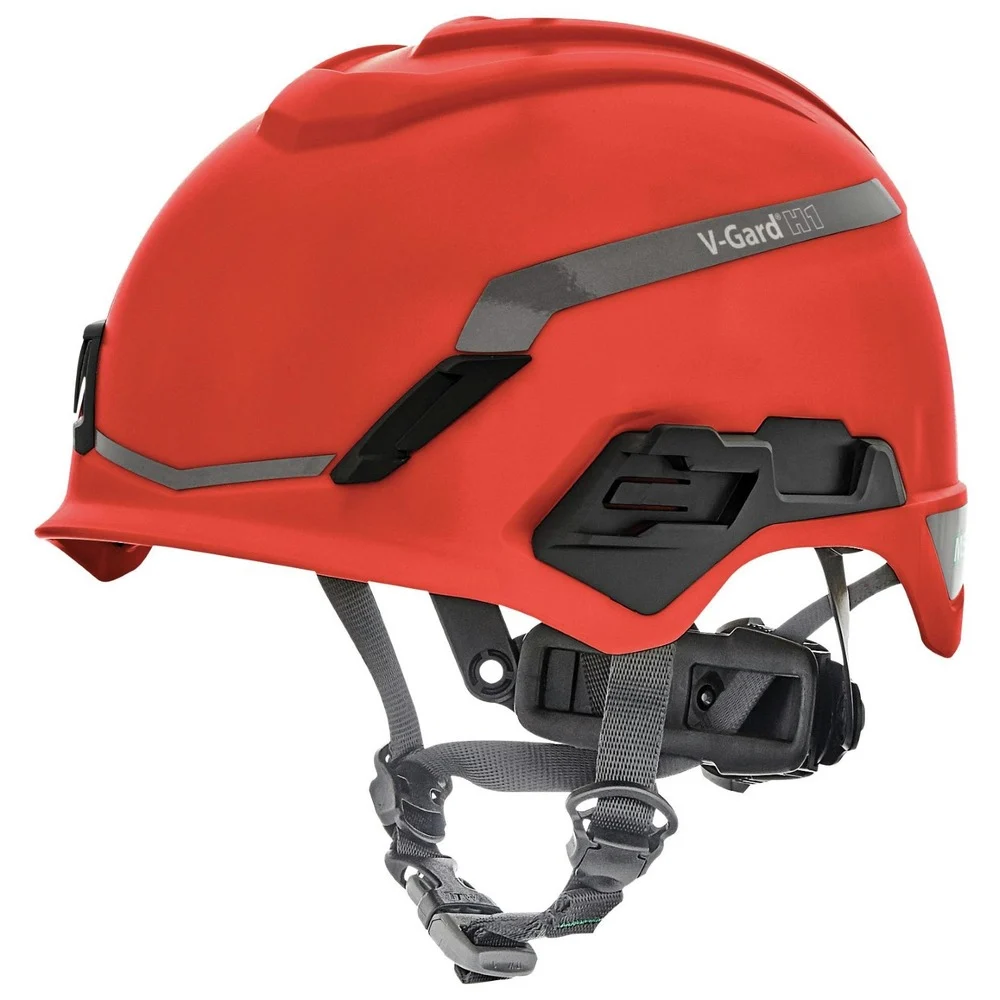 MSA V-Gard H1 Fas-Trac III Pivot Novent ANSI EN397 Safety Helmet - Red