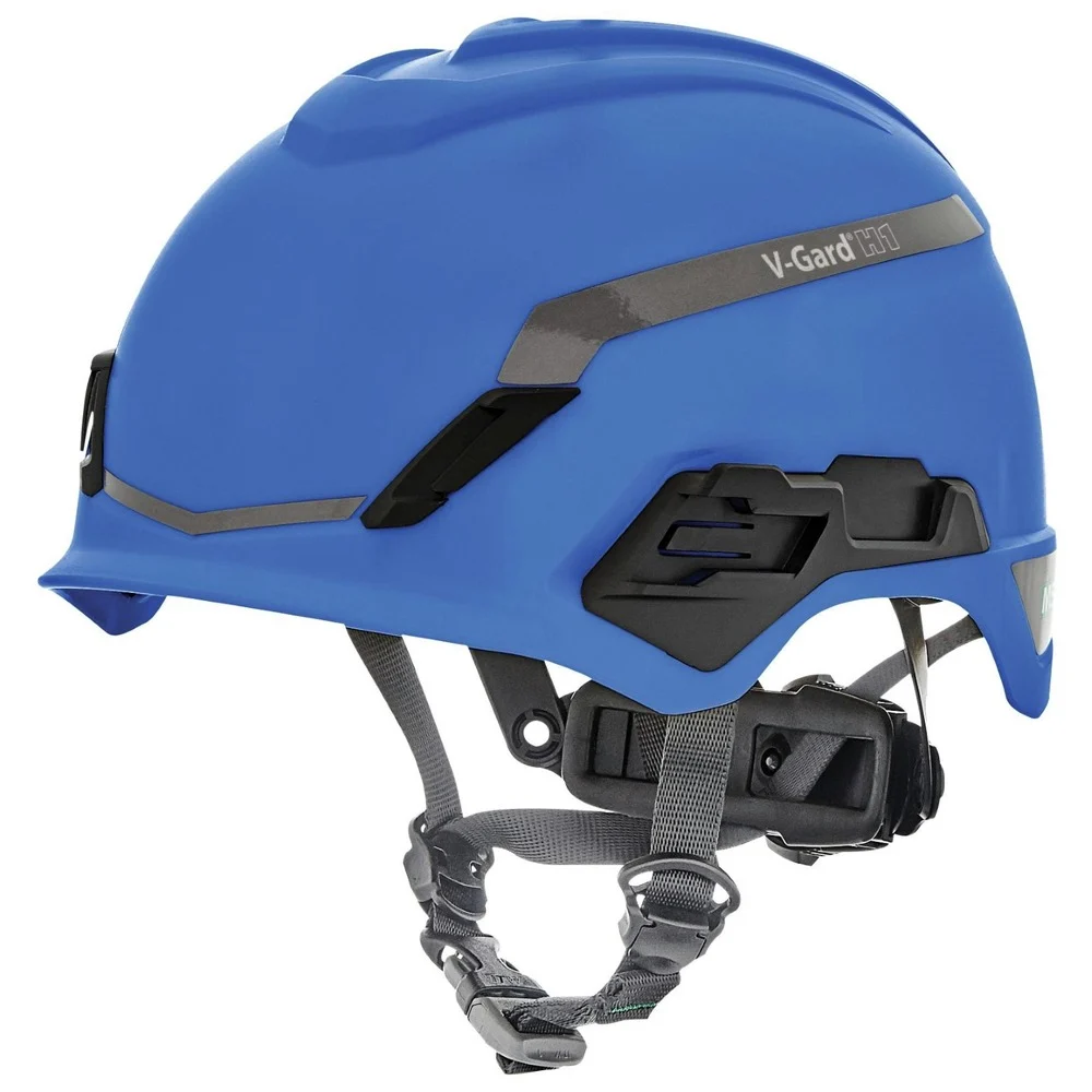 MSA V-Gard H1 Fas-Trac III Pivot Novent ANSI EN397 Safety Helmet - Blue