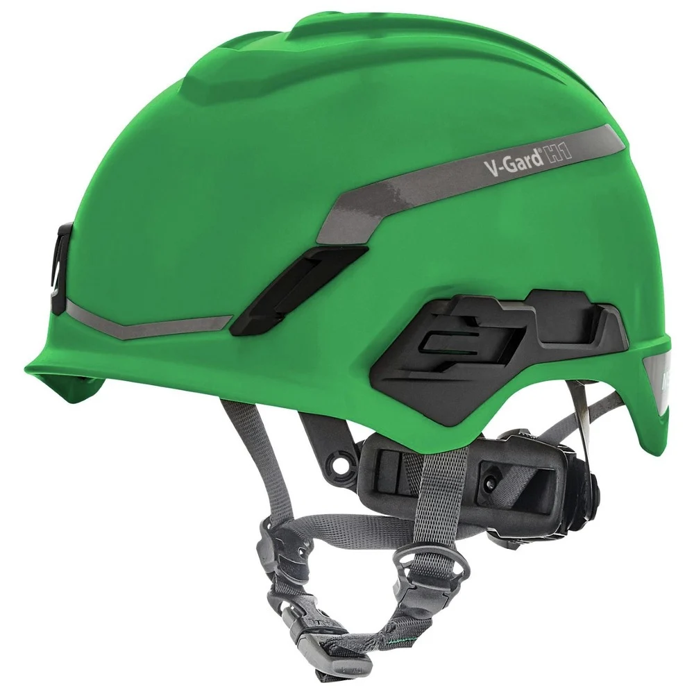 MSA V-Gard H1 Fas-Trac III Pivot Novent ANSI EN397 Safety Helmet -  Green