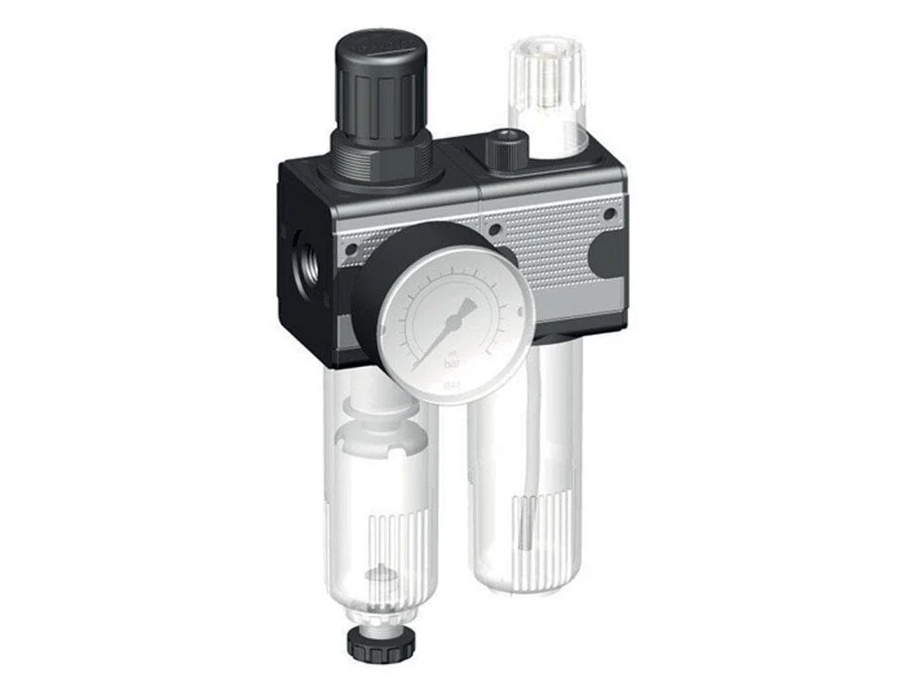 FRL 2-Part G3/8'' 1200 l/min 0.5-10.0bar/7-145psi Semi-Auto Protective Cage Polycarbonate Multifix 1