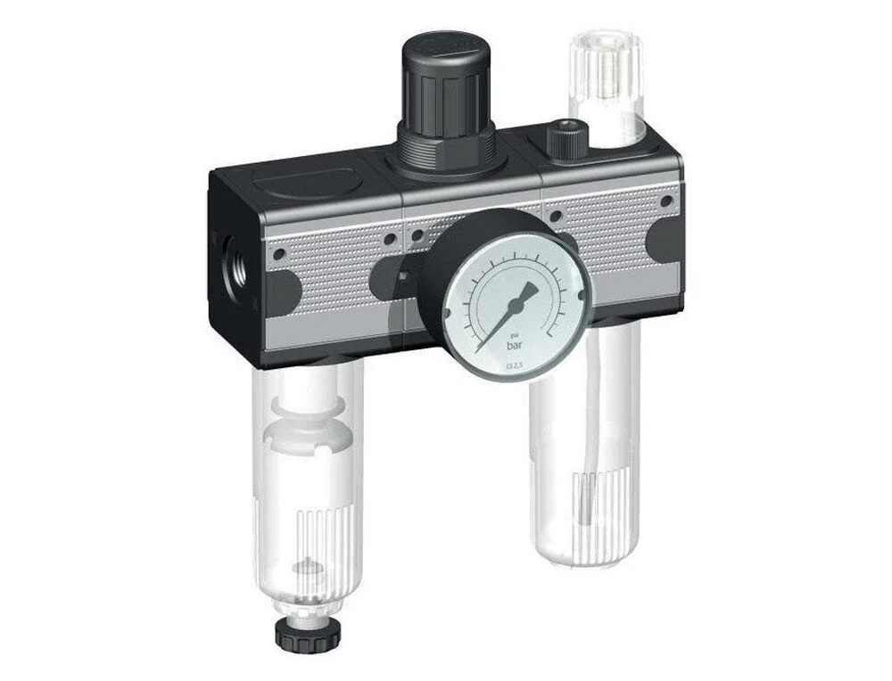 FRL 3-Part G1/4'' 1200 l/min 0.1-3.0bar/1-44psi Semi-Auto Metal Multifix 1