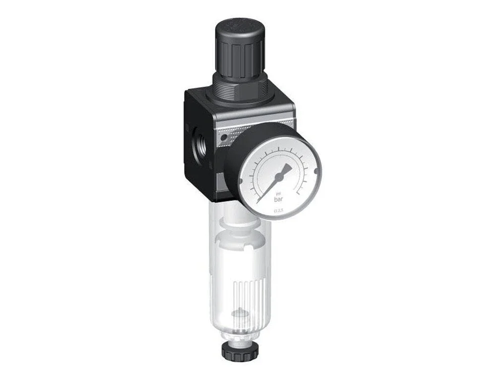 Filter-Regulator G1/4'' 1600 l/min 0.5-10.0bar/7-145psi Auto Protective Cage Polycarbonate Multifix 1
