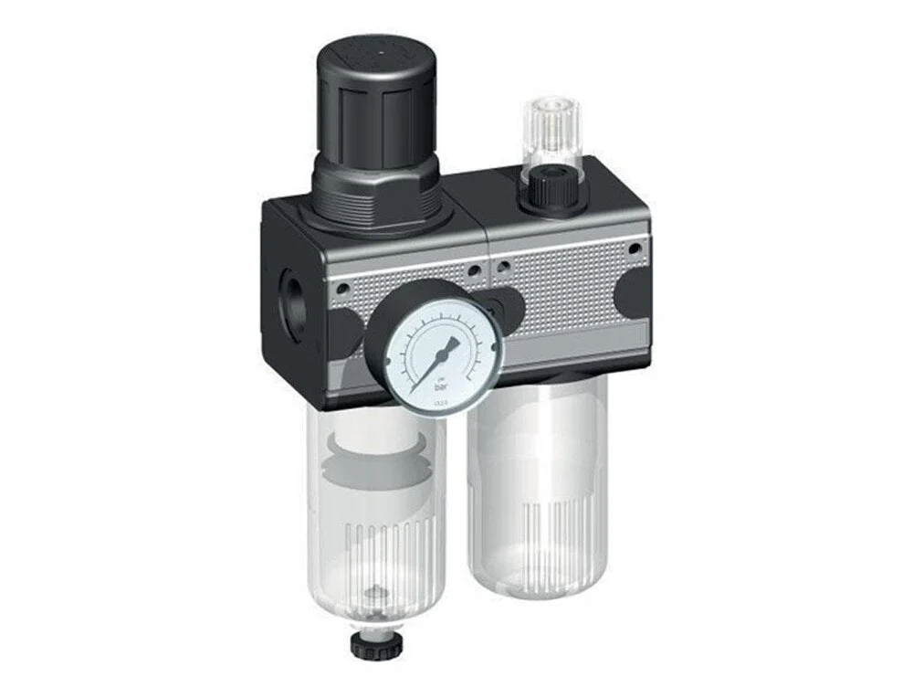 FRL 2-Part G1/2'' 5800 l/min 0.5-16.0bar/7-232psi Semi-Auto Cylinder Lock Polycarbonate Multifix 2