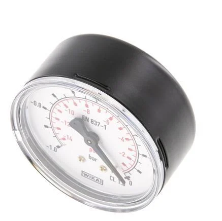 -1..0 Bar (-15..0 psi) Pressure Gauge Rear Steel/Brass 63 mm Class 1.6