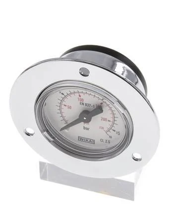0..16 Bar (0..232 psi) Panel Mount Pressure Gauge Steel/Brass 40 mm Class 2.5 (Front Panel)