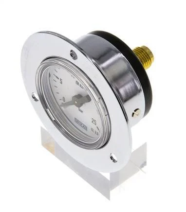 0..25 Bar (0..363 psi) Panel Mount Pressure Gauge Steel/Brass 40 mm Class 2.5 (Front Panel)