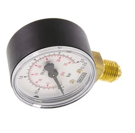 0..2.5 Bar (0..36 psi) Pressure Gauge Below Plastic/Brass 50 mm Class 2.5
